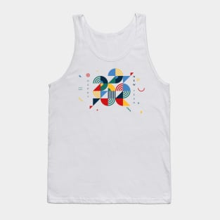 Happy New Year 2022 // Modern Geometric Design Tank Top